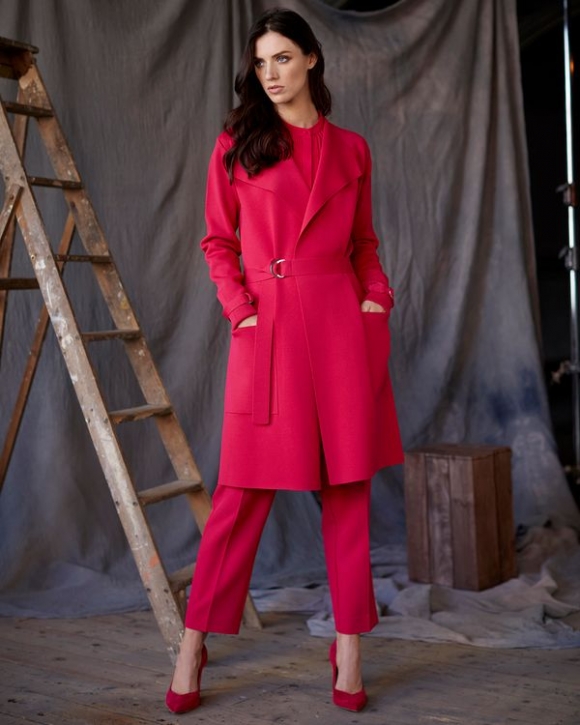 Paul Costelloe Living Studio Pink Viscose Belt Cardigan Paul Costelloe Living Studio Pink Viscose Belt Cardigan