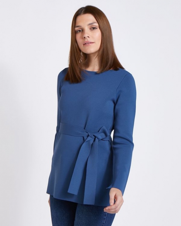 Paul Costelloe Living Studio Blue Tie Waist Jumper Paul Costelloe Living Studio Blue Tie Waist Jumper