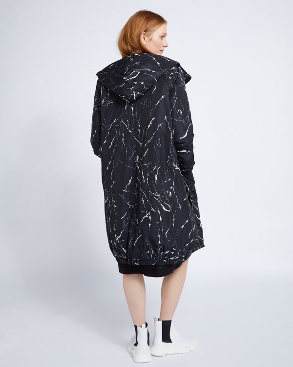 Carolyn Donnelly The Edit Marble Print Hooded Parka