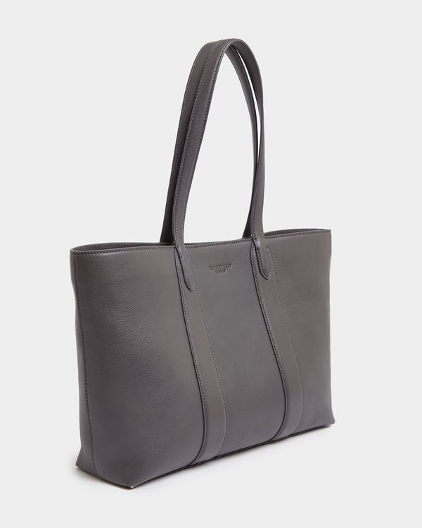 Paul Costelloe Living Studio Grey Leather Shopper Tote Bag