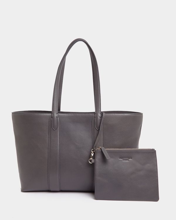 Paul Costelloe Living Studio Grey Leather Shopper Tote Bag