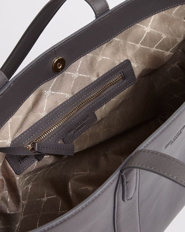 Paul Costelloe Living Studio Grey Leather Shopper Tote Bag