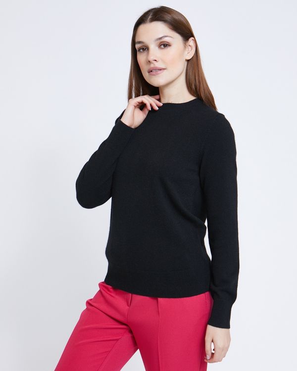 Paul Costelloe Living Studio Black Cashmere Crew Neck Jumper