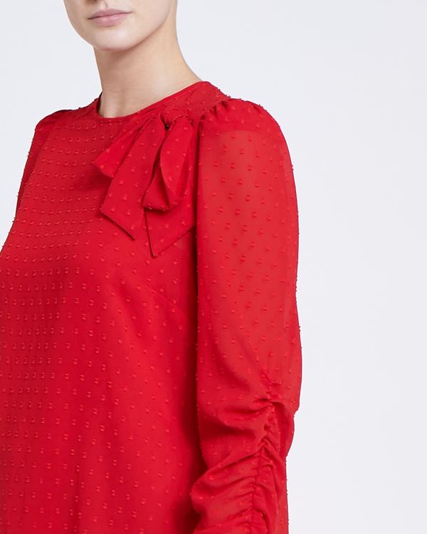 Dobby Bow Blouse