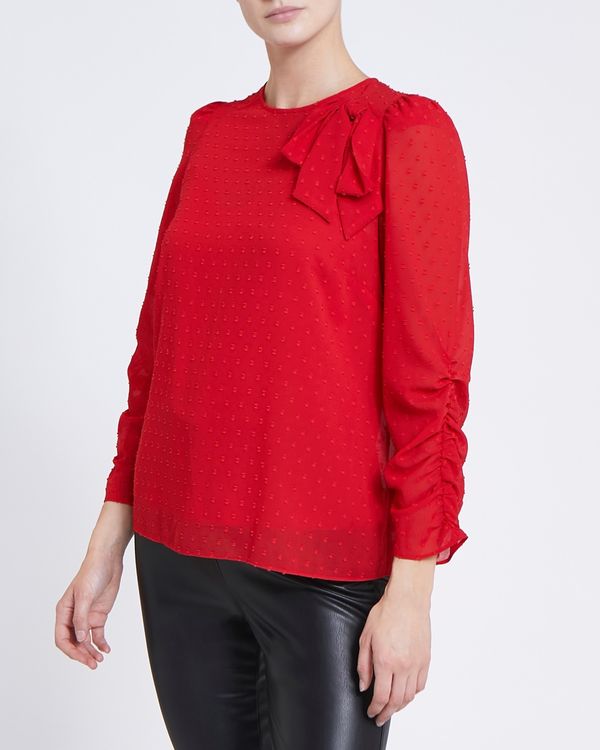 Dobby Bow Blouse