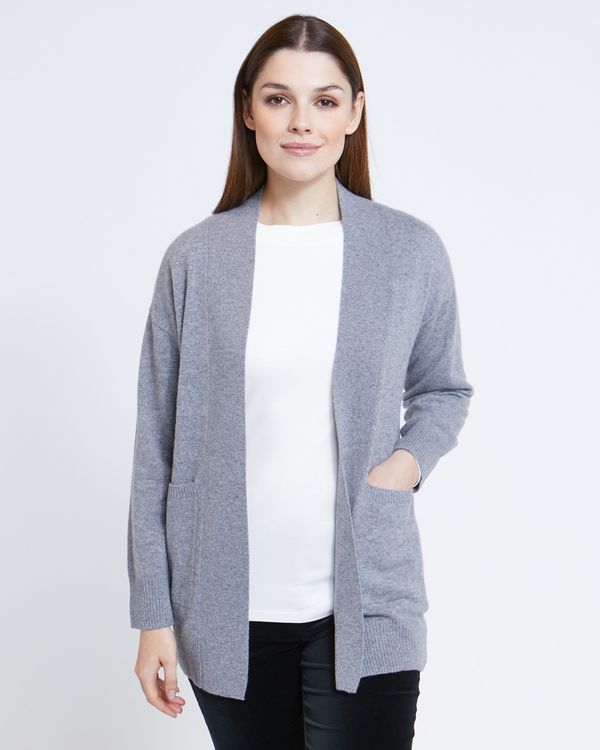 Paul Costelloe Living Studio Grey Cashmere Pocket Cardigan