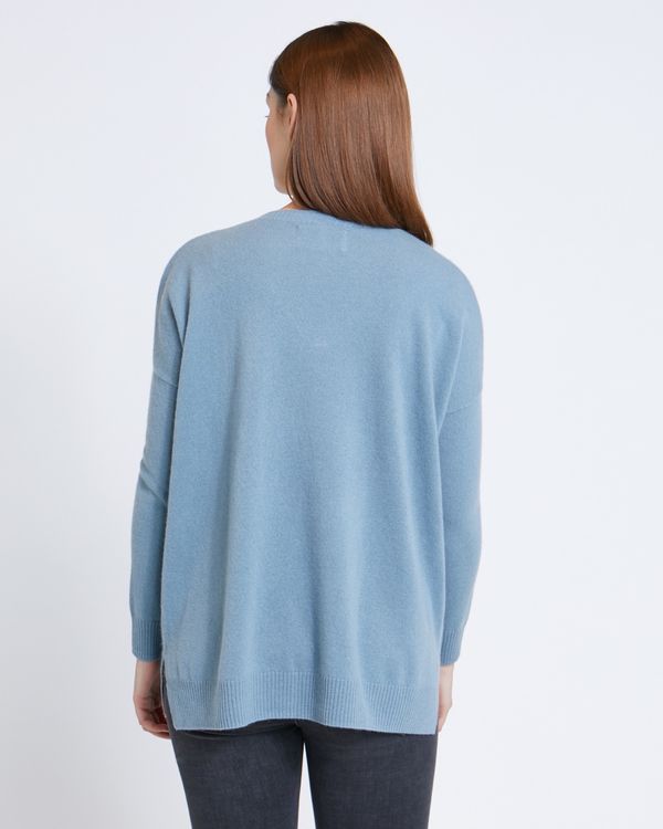 Paul Costelloe Living Studio Grey Cashmere V-Neck Jumper