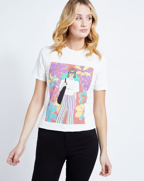 Savida Graphic Girl Glitter T-Shirt