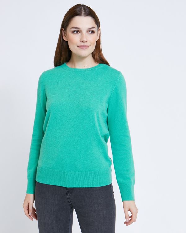 Paul Costelloe Living Studio Green Cashmere Crew Neck Jumper