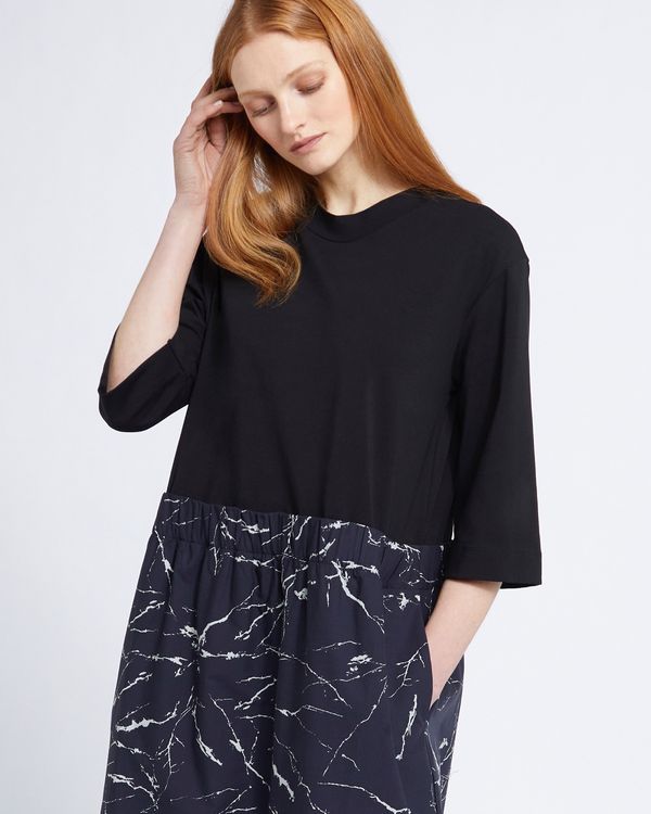 Carolyn Donnelly The Edit Marble Print Elastic Waist Dress