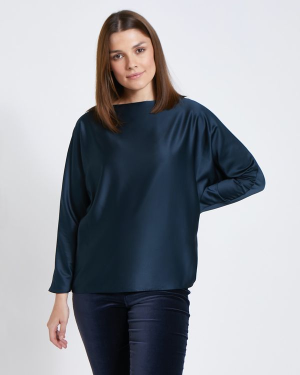 Paul Costelloe Living Studio Navy Batwing Top