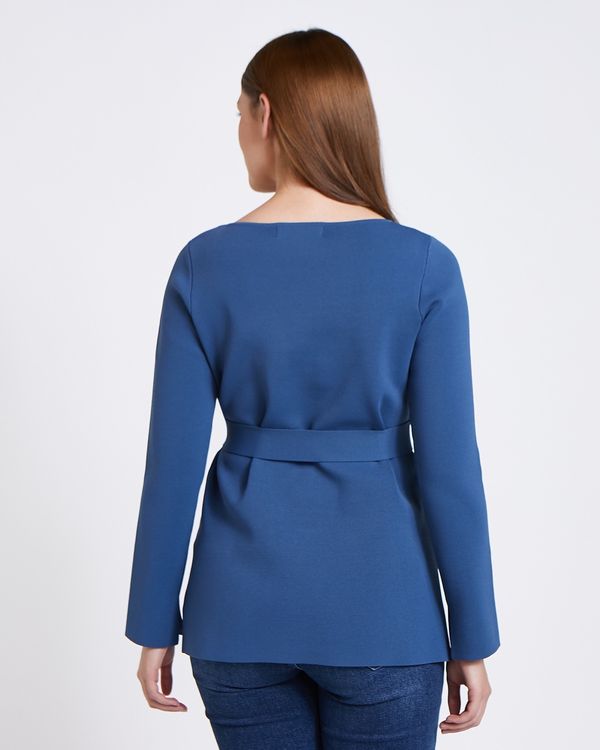 Paul Costelloe Living Studio Blue Tie Waist Jumper
